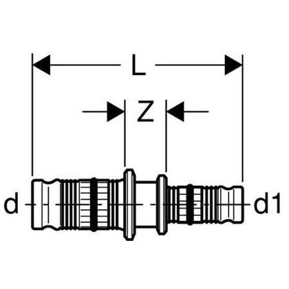 dad24 | 623.650.00.5 Geberit Mepla Reduktion (PVDF)  26 mm / 16 mm