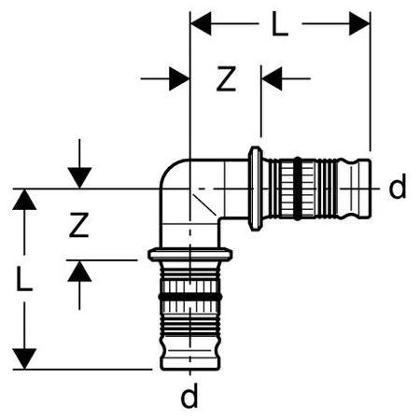 dad24 | 624.271.00.5 Geberit Mepla Winkel 90 Grad (PVDF)  32 mm 