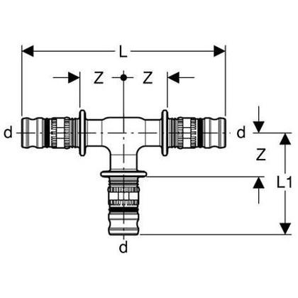 dad24 | 628.310.00.5 Geberit Mepla T-Stück (PVDF)  75 mm