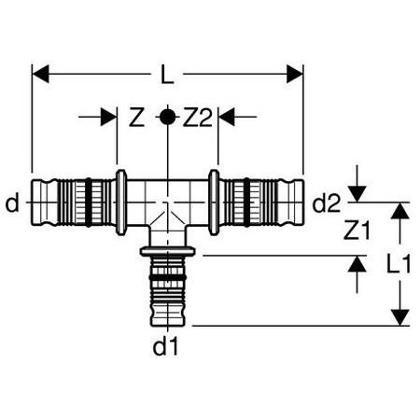 dad24 | 624.314.00.5 Mepla T-Stück red. (PVDF) 32 mm / 20 mm / 26 mm